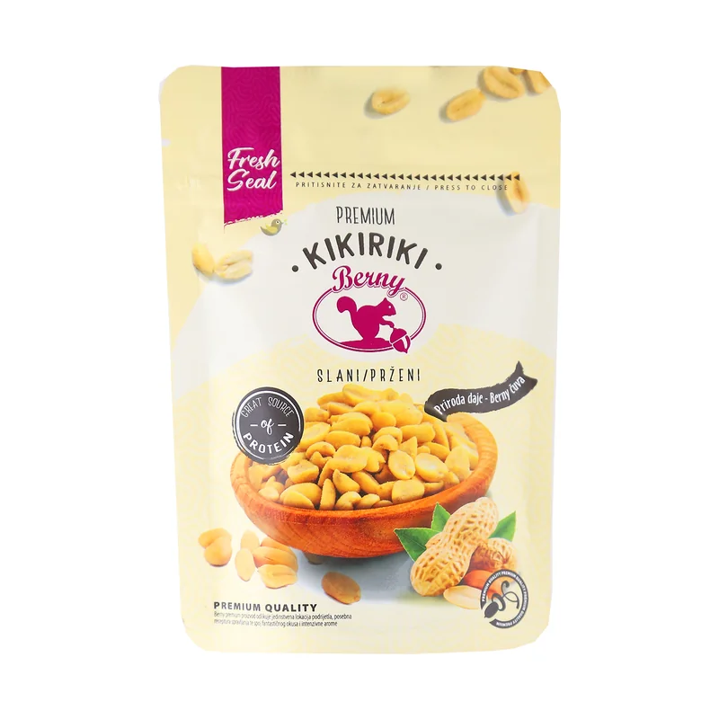 Kikiriki oljušteni prženi slani 80 g Premium Berny