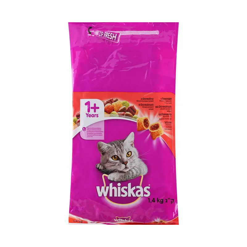 Whiskas briketi adult govedina 1.4 kg - hrana za mačke
