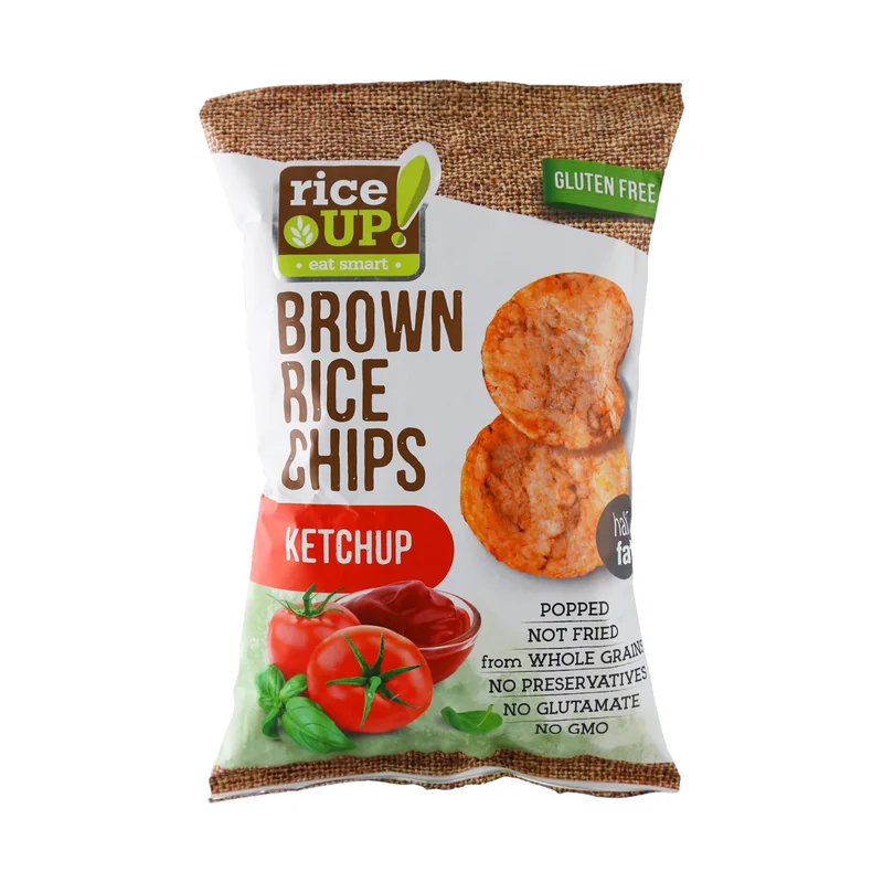 Smeđi rižin čips sa ukusom kečapa 60 g Rice Up