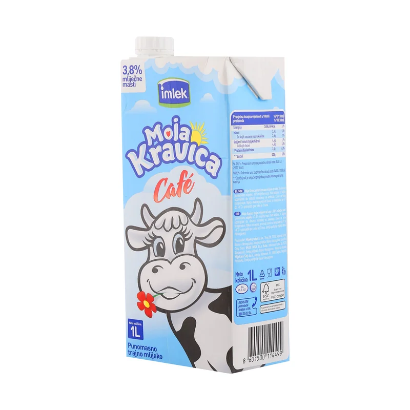 Moja kravica mlijeko za kafu 3.8% mm 1 l Imlek
