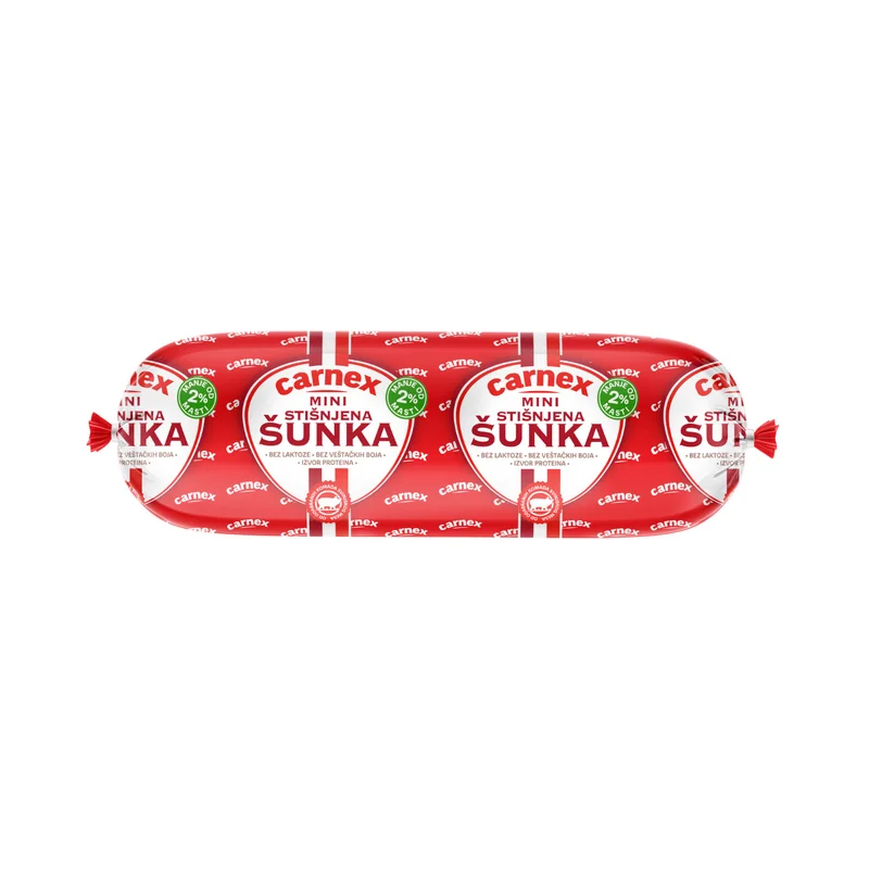 Mini stiješnjena šunka u omotu 350 g Carnex