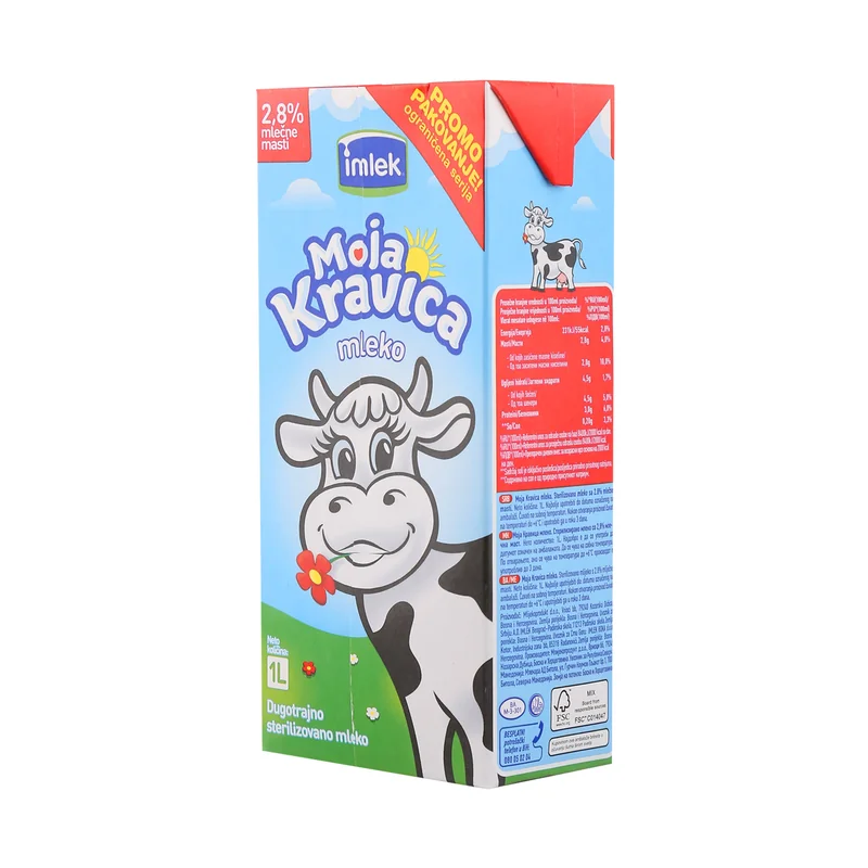 Mlijeko kravica 2.8% m.m. 1 l bez čepa Imlek