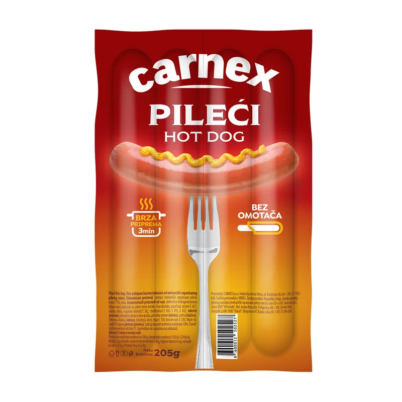 Pileći hot dog 205 g Carnex
