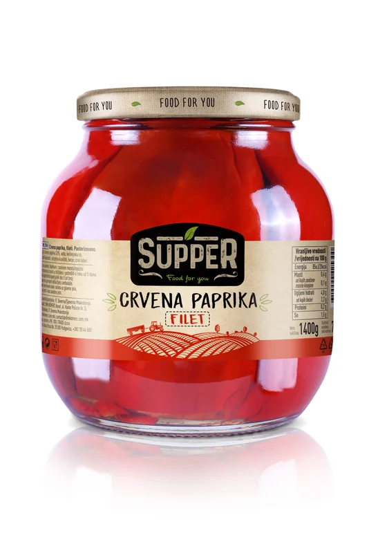 Crvena paprika fileti 1400 g Dim-Komerc