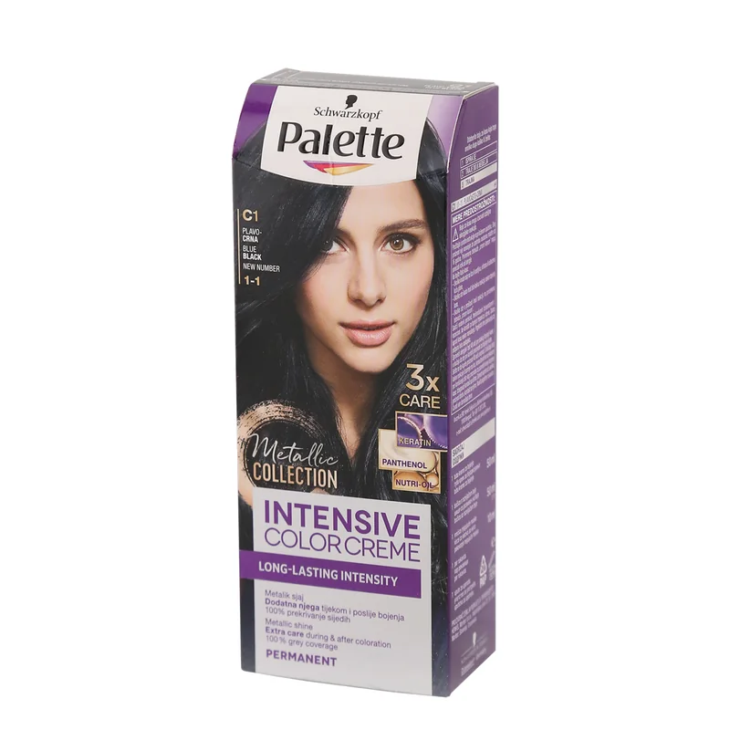 Palette farba za kosu C1 plavičasto crna