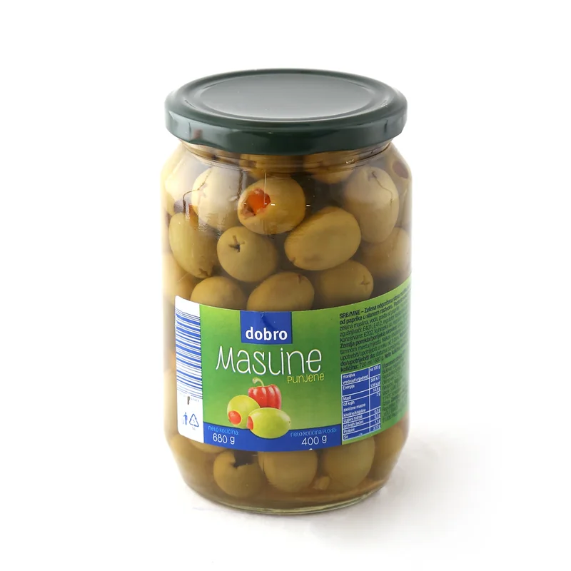 Masline punjene paprikom 700 ml Dobro