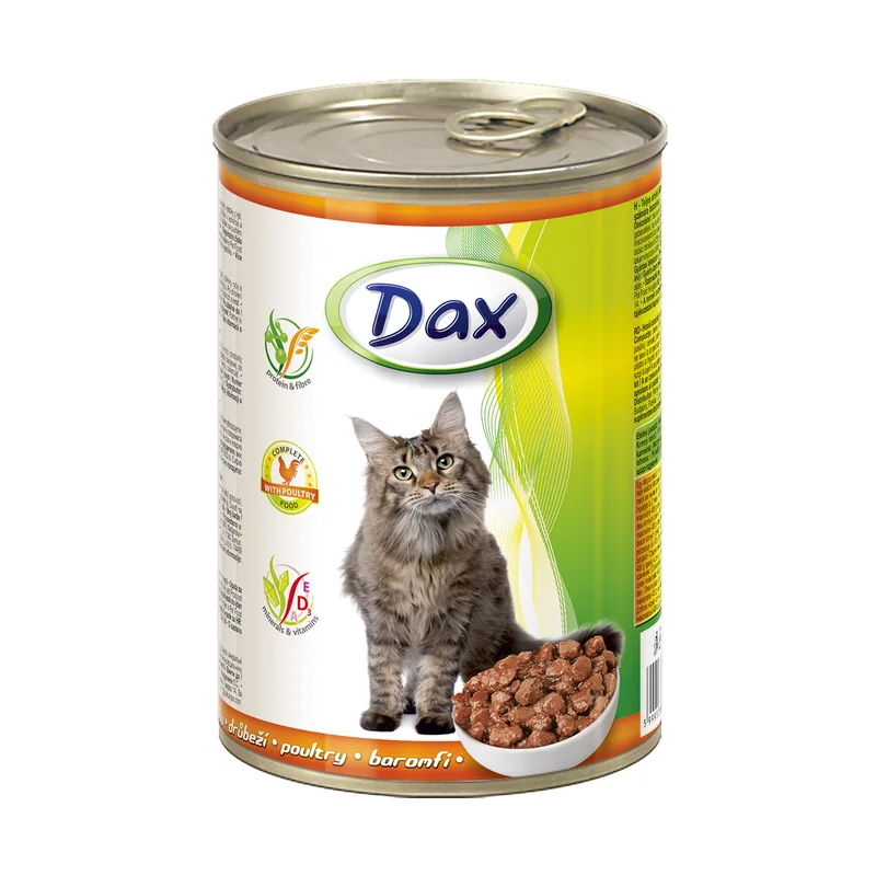Hrana za mačke-zivina 415 g limenka Dax