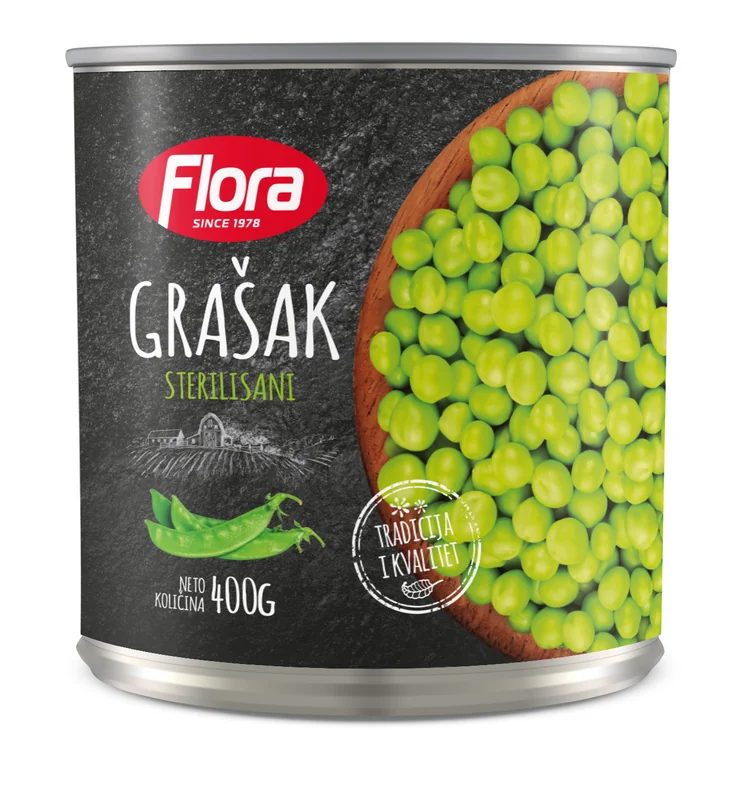 Grašak 400 g lim Flora