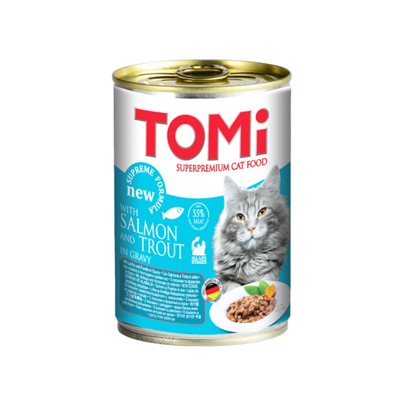 Hrana za mačke losos i pastrmka 400g Tomi