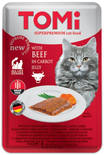 Hrana za mačke govedina u želeu 100g Tomi