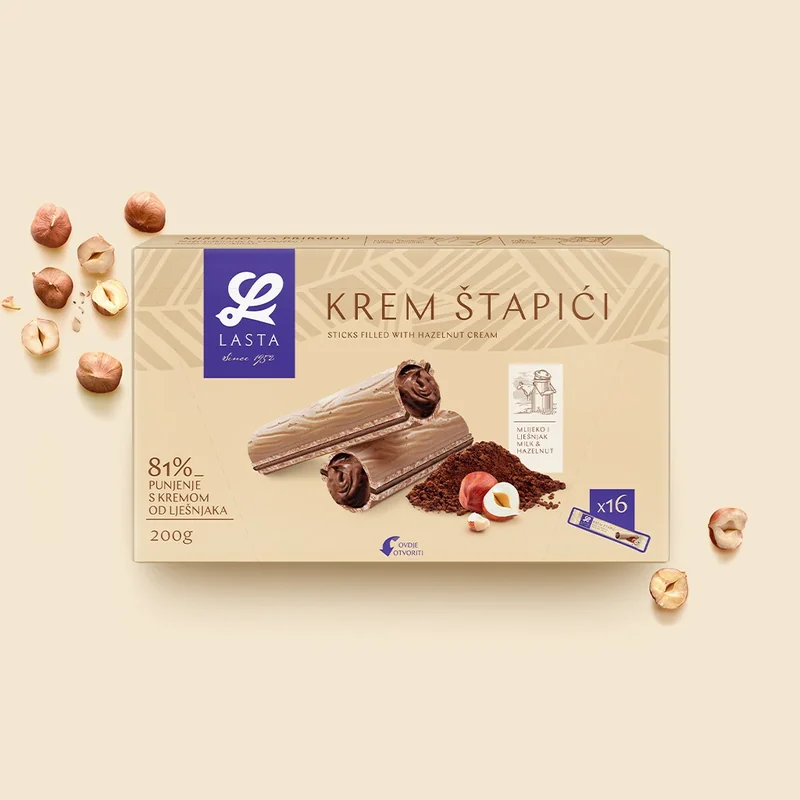 Krem štapići lješnik 200g Lasta
