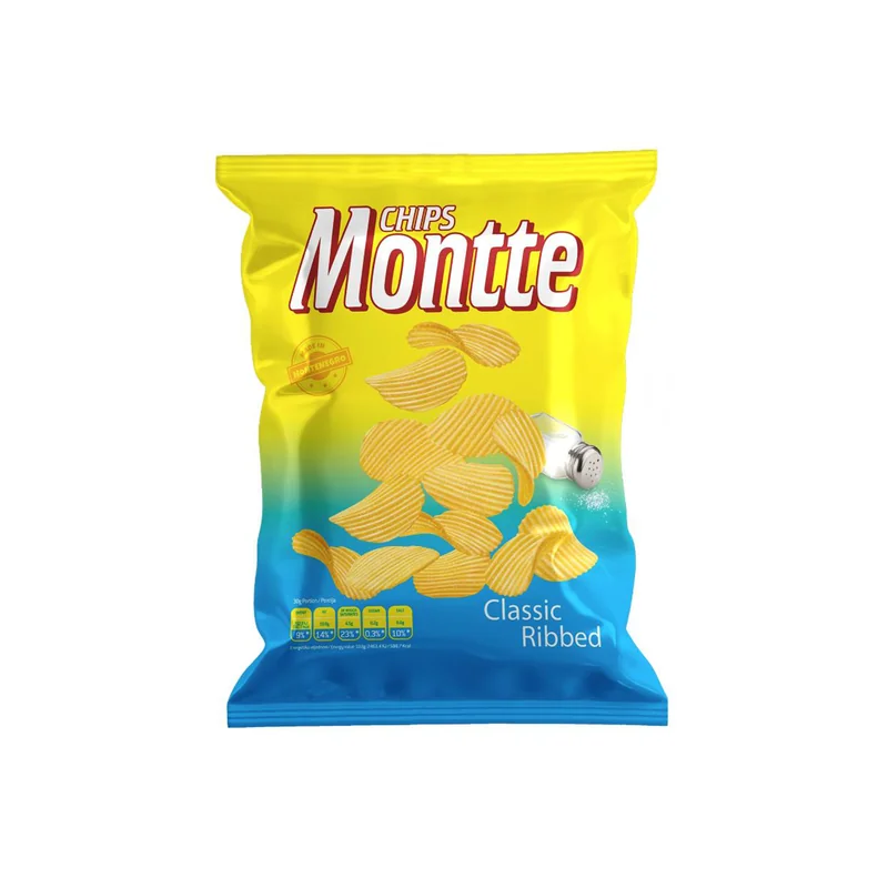 Čips slani rebrasti 40g Montte Chips