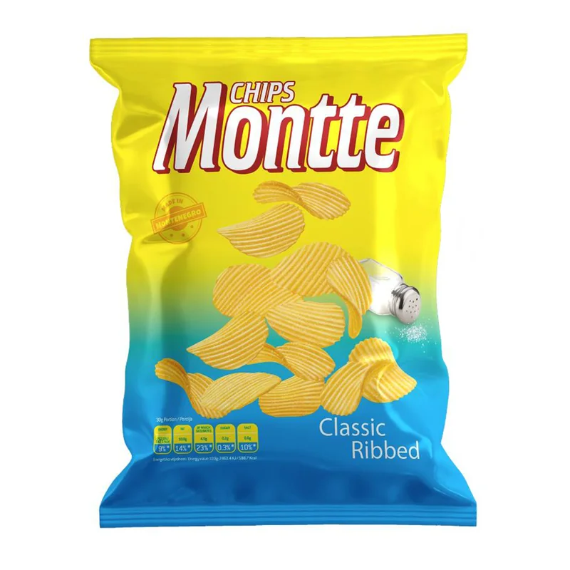 Čips slani rebrasti 140g Montte Chips