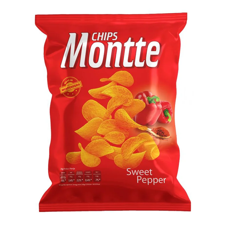 Čips ukus slatke paprike 140g Montte Chips