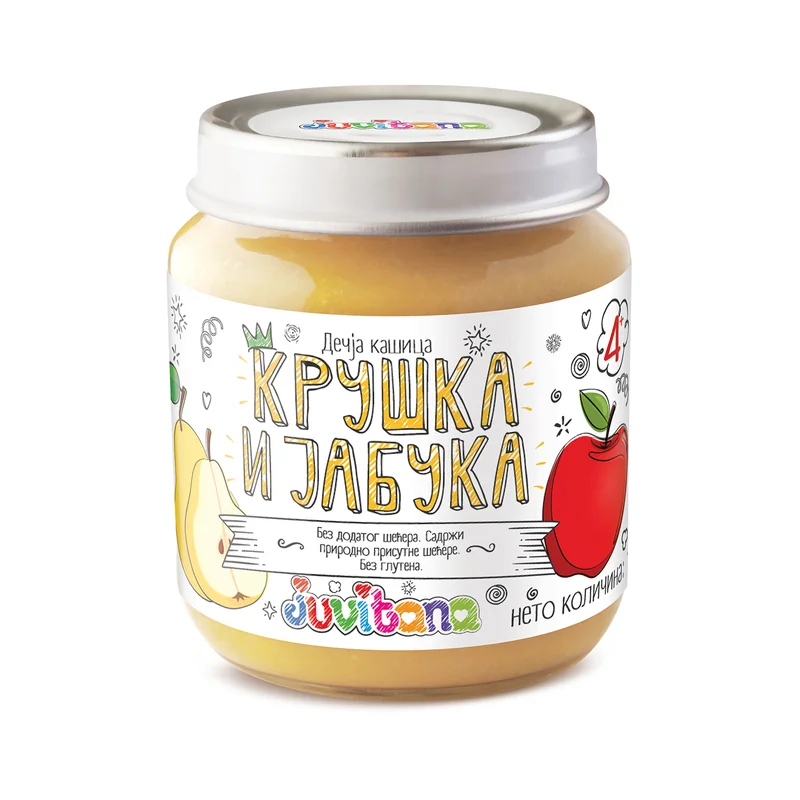 Kašica od kruške i jabuke 128 g Juvitana