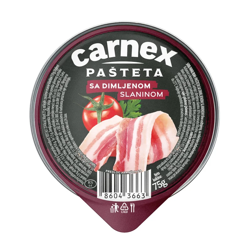 Pašteta sa dimljenom slaninom 75 g Carnex