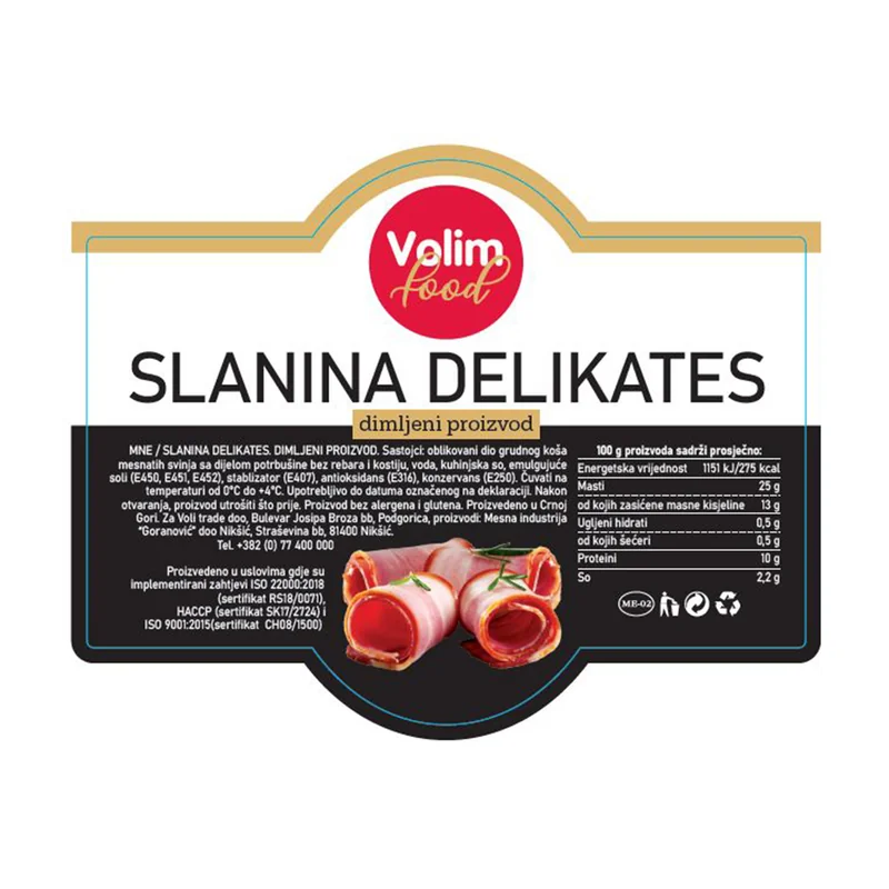 Slanina delikates vakumirana VOLIM