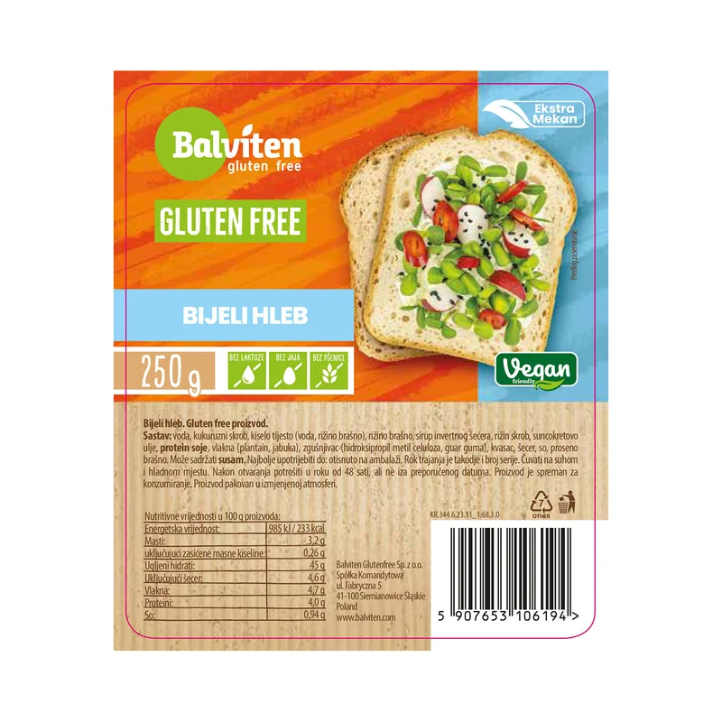 Royal bijeli hljeb bez glutena 250g Balviten