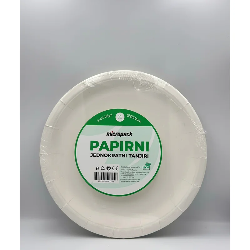 Bijeli papirni tanjiri 10kom FI 230mm Micropack