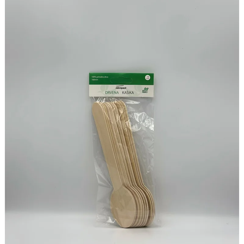 Drvena kašika 160mm 10kom Blister Micropack