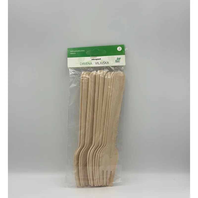 Drvena viljuška 160mm 10 kom Blister Micropack