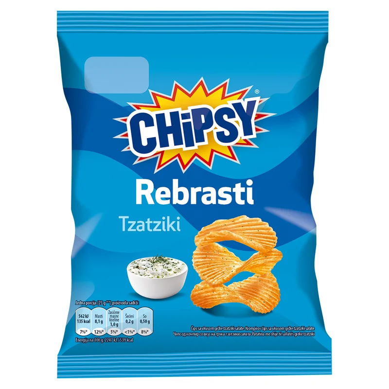 Čips rebrasti chipsy tzatziki 25 g Marbo