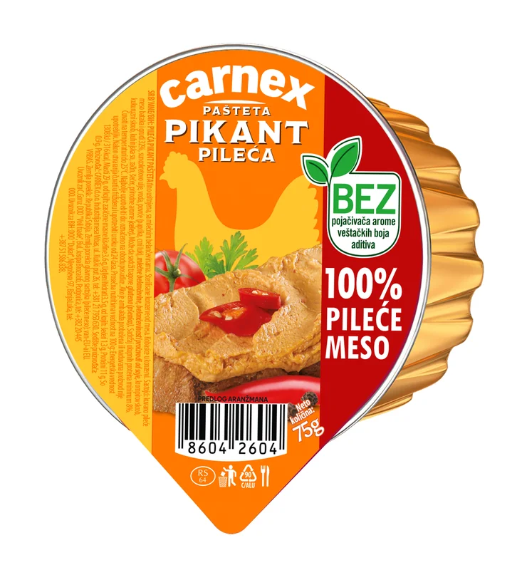 Pileća pikant pašteta 75g Carnex